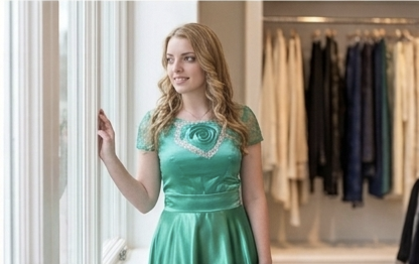 Turquoise dress portrait