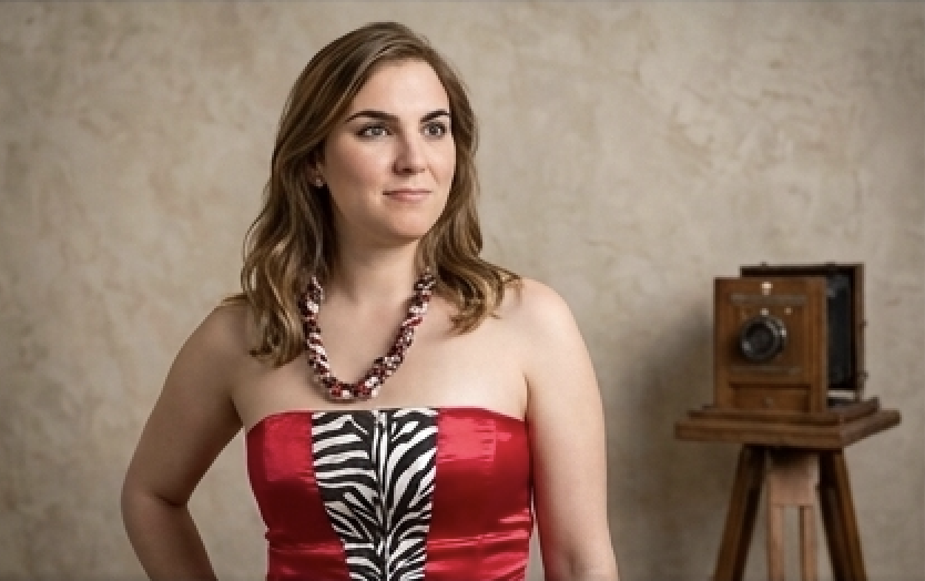 Red dress with zebra detail